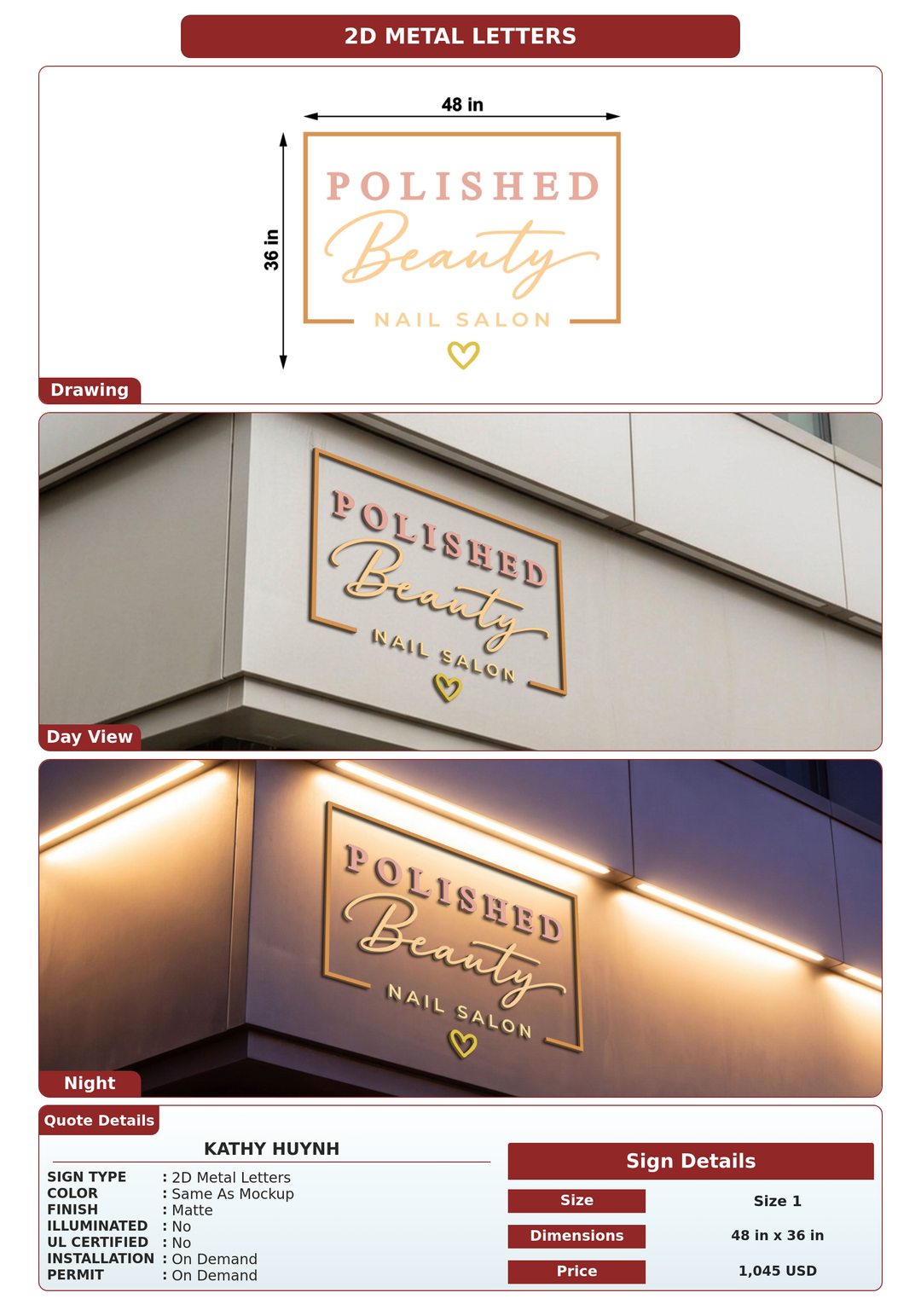 CUSTOM MOCKUP SIGN FOR Kathy Huynh