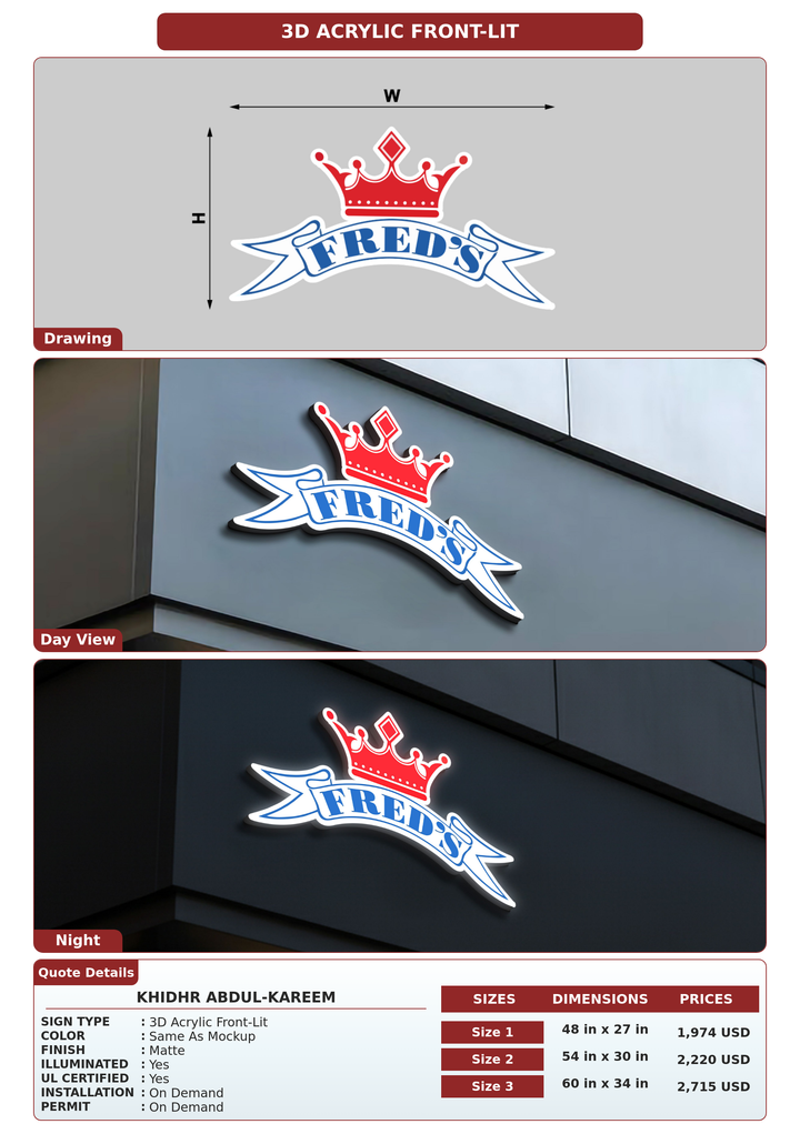 CUSTOM MOCKUP SIGN FOR Khidhr Abdul-Kareem