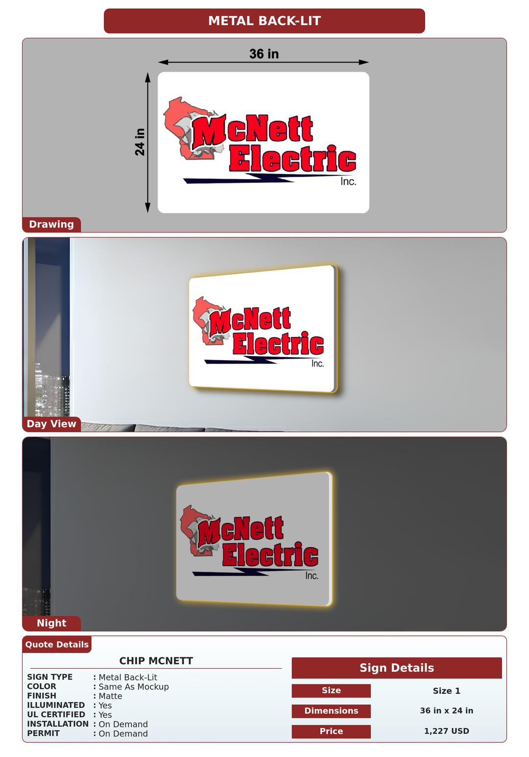 CUSTOM MOCKUP SIGN FOR Chip McNett