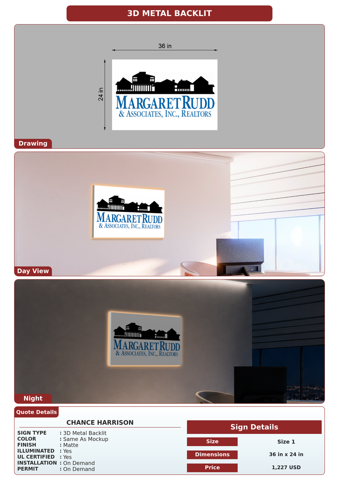 CUSTOM MOCKUP SIGN FOR Chance Harrison
