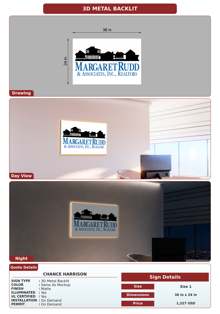 CUSTOM MOCKUP SIGN FOR Chance Harrison