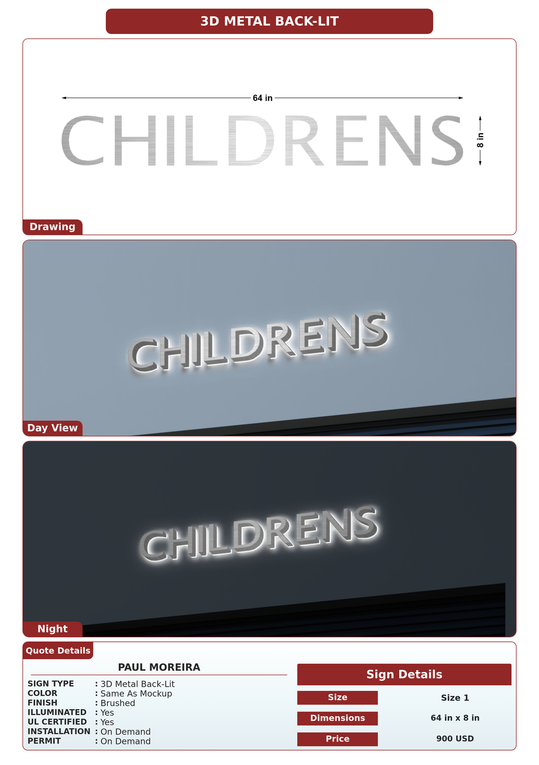 CUSTOM MOCKUP SIGN FOR Paul Moreira