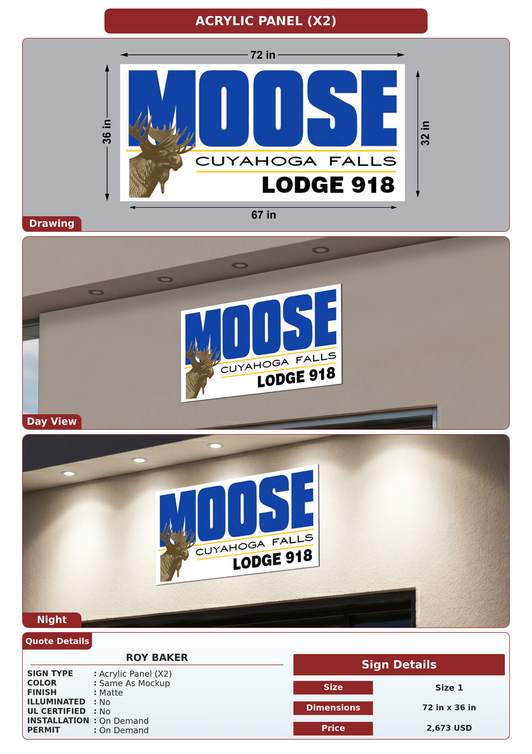 CUSTOM MOCKUP SIGN FOR Roy Baker