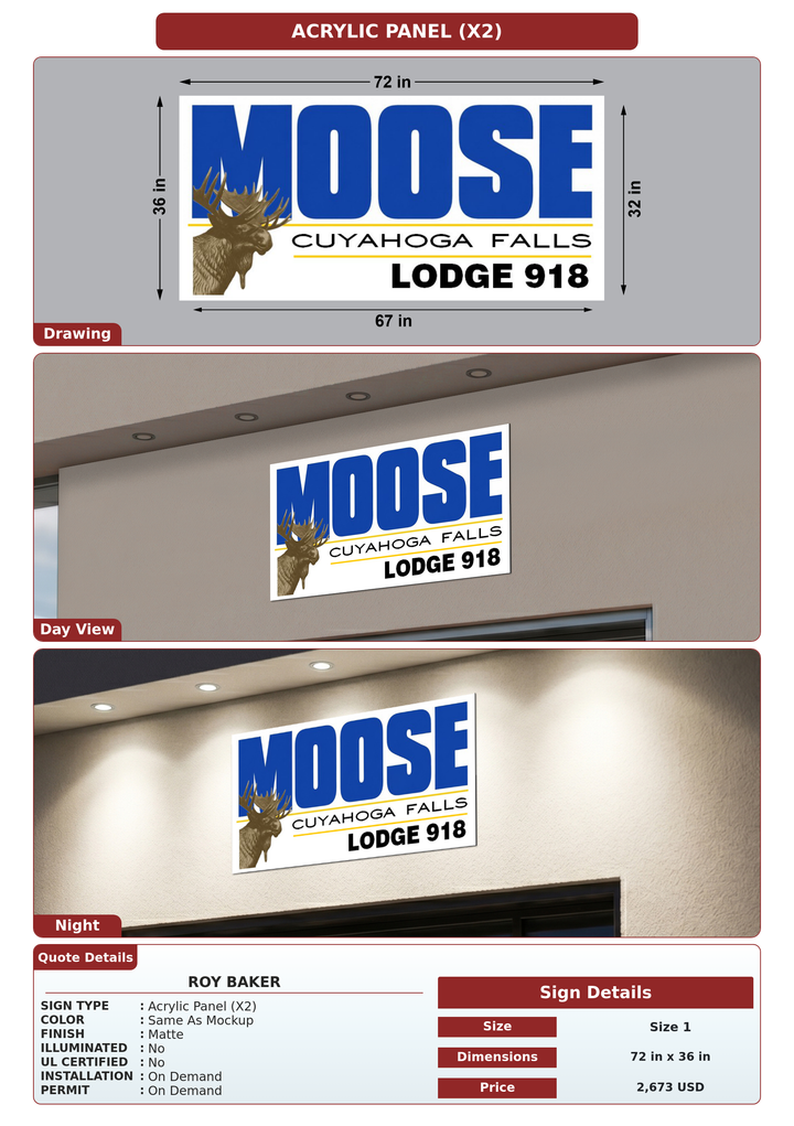 CUSTOM MOCKUP SIGN FOR Roy Baker