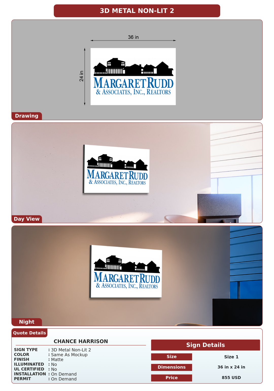 CUSTOM MOCKUP SIGN FOR Chance Harrison