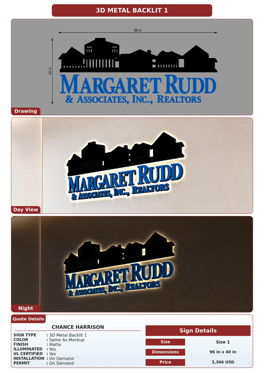 CUSTOM MOCKUP SIGN FOR Chance Harrison