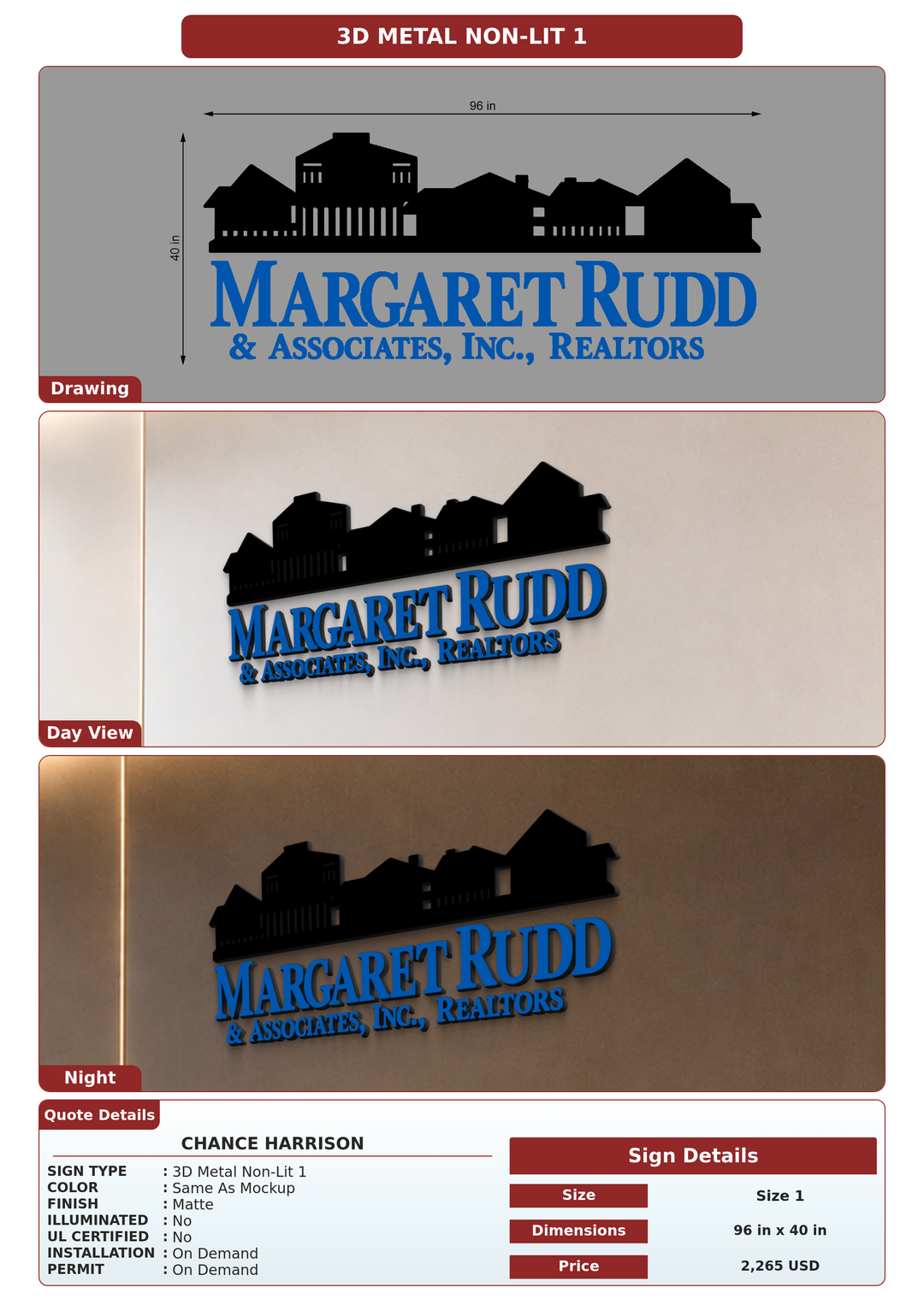 CUSTOM MOCKUP SIGN FOR Chance Harrison