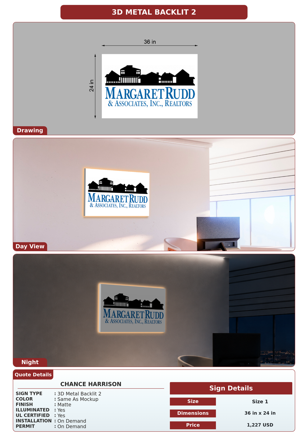 CUSTOM MOCKUP SIGN FOR Chance Harrison