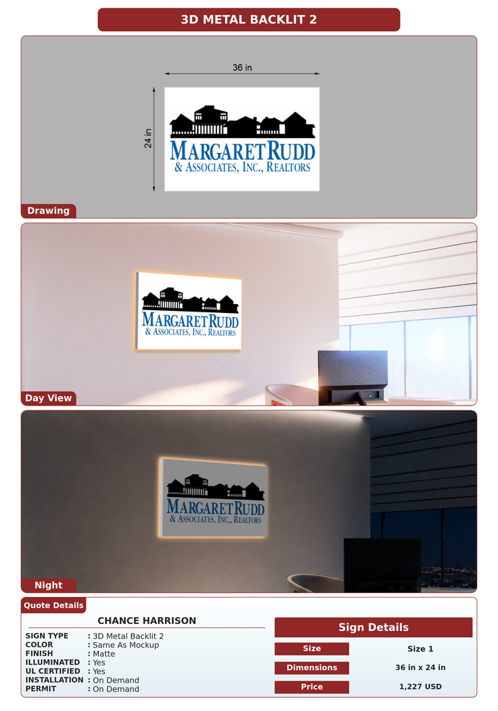 CUSTOM MOCKUP SIGN FOR Chance Harrison