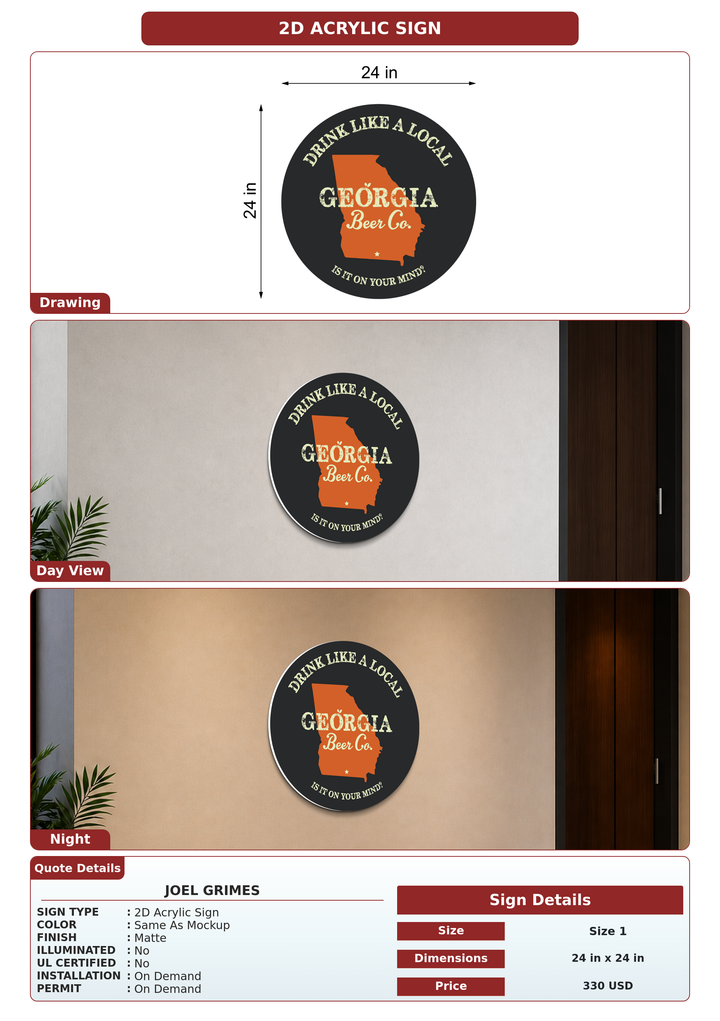 CUSTOM MOCKUP SIGN FOR Joel Grimes