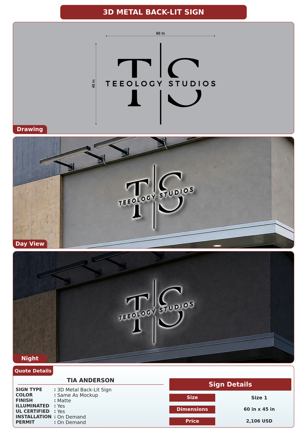 CUSTOM MOCKUP SIGN FOR Tia Anderson