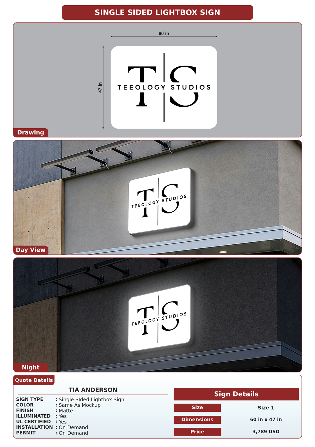 CUSTOM MOCKUP SIGN FOR Tia Anderson