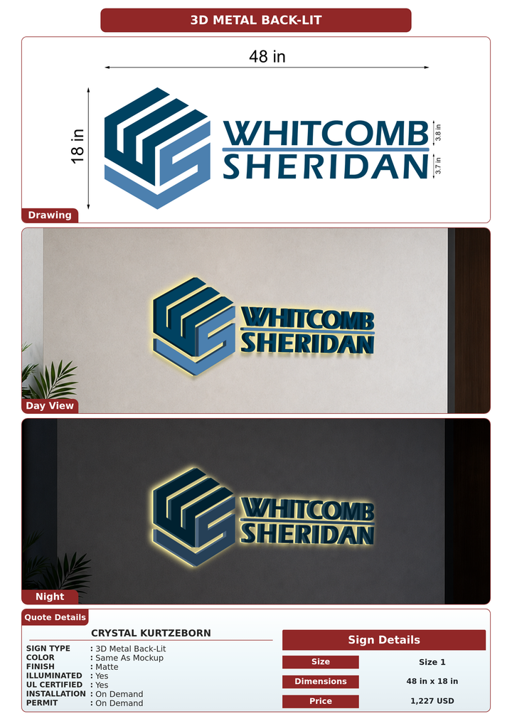 CUSTOM MOCKUP SIGN FOR Crystal Kurtzeborn