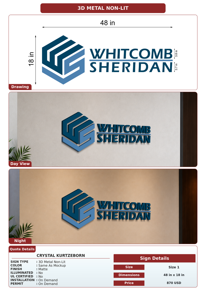 CUSTOM MOCKUP SIGN FOR Crystal Kurtzeborn