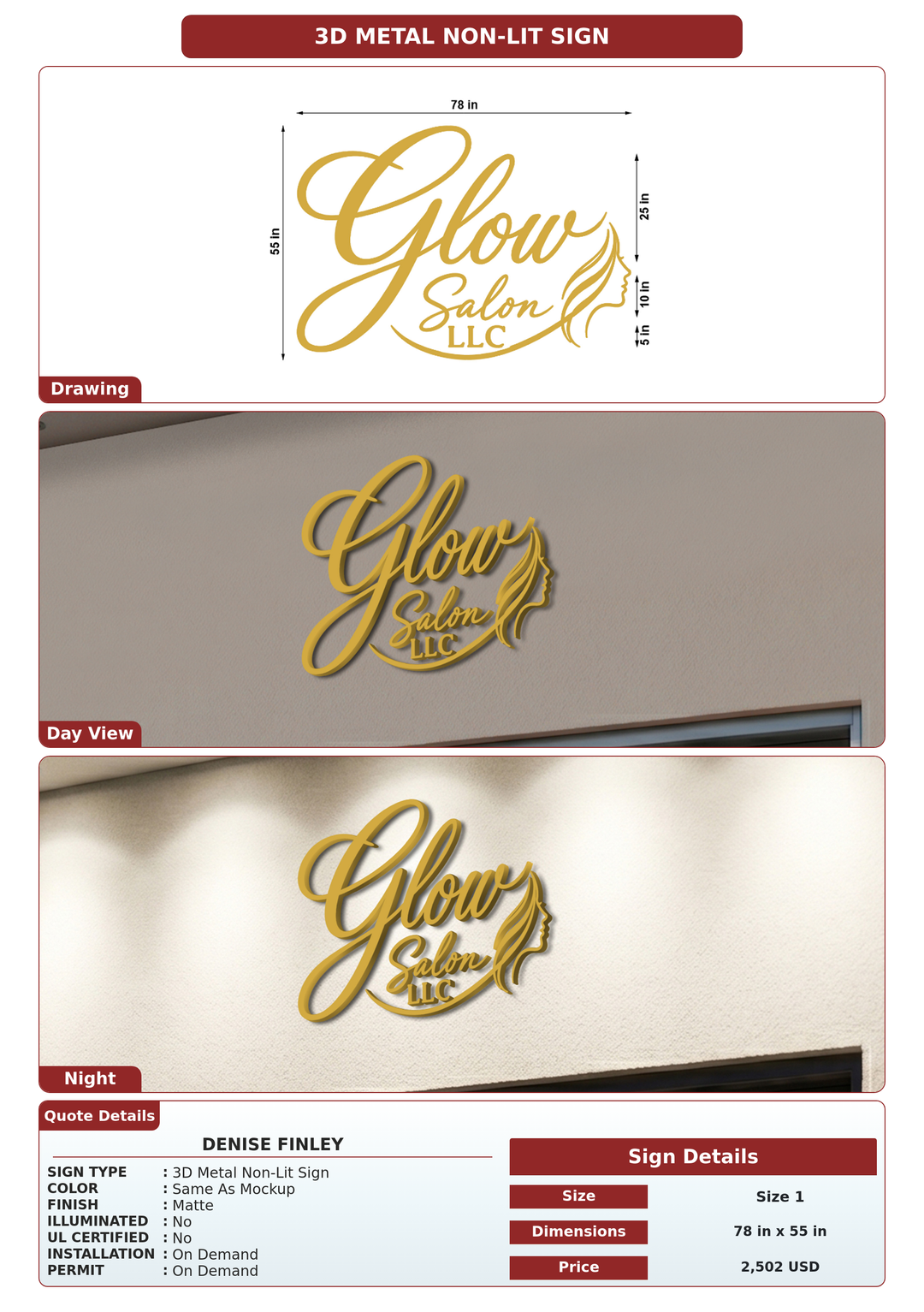 CUSTOM MOCKUP SIGN FOR Denise Finley
