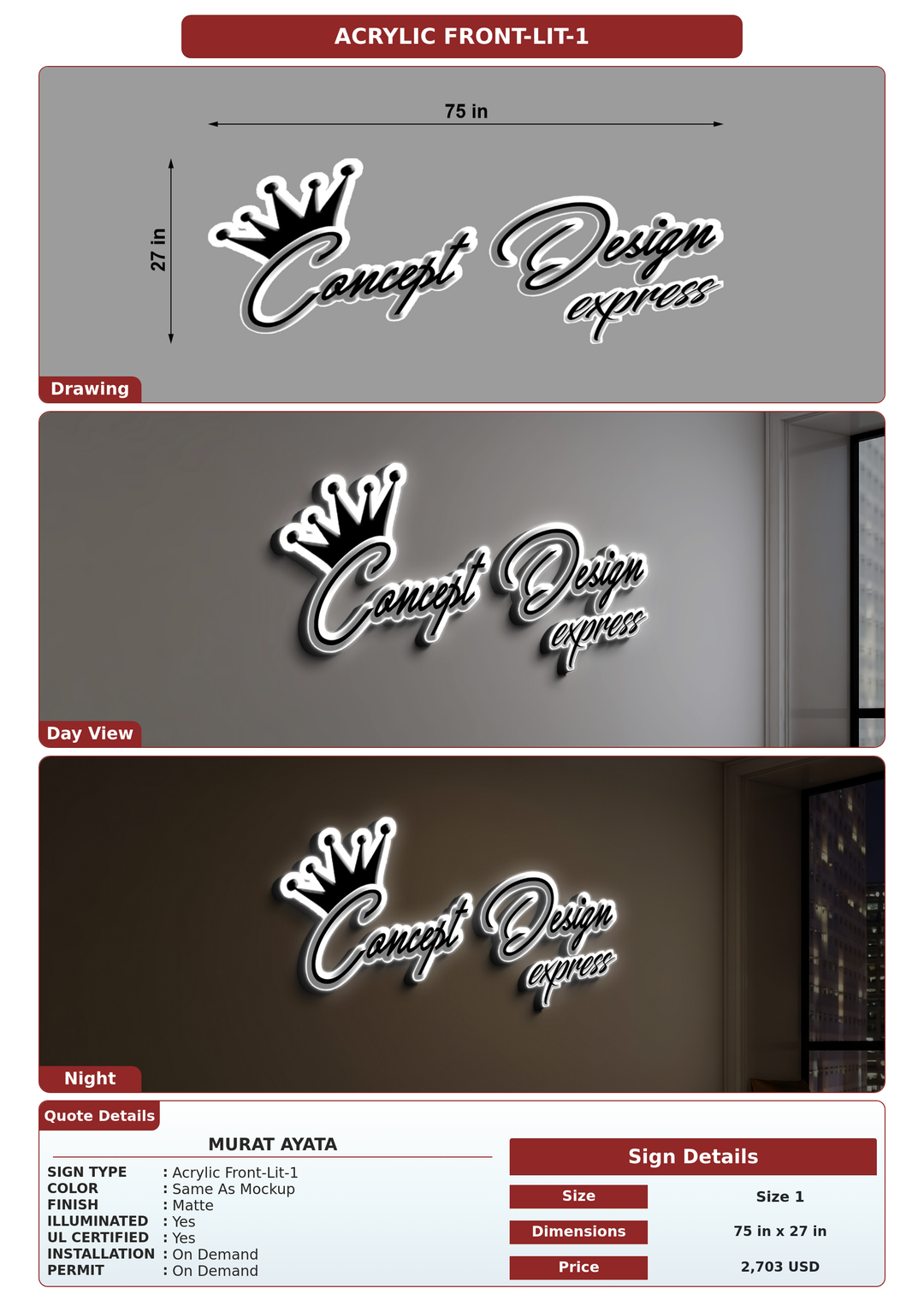 CUSTOM MOCKUP SIGN FOR MURAT AYATA