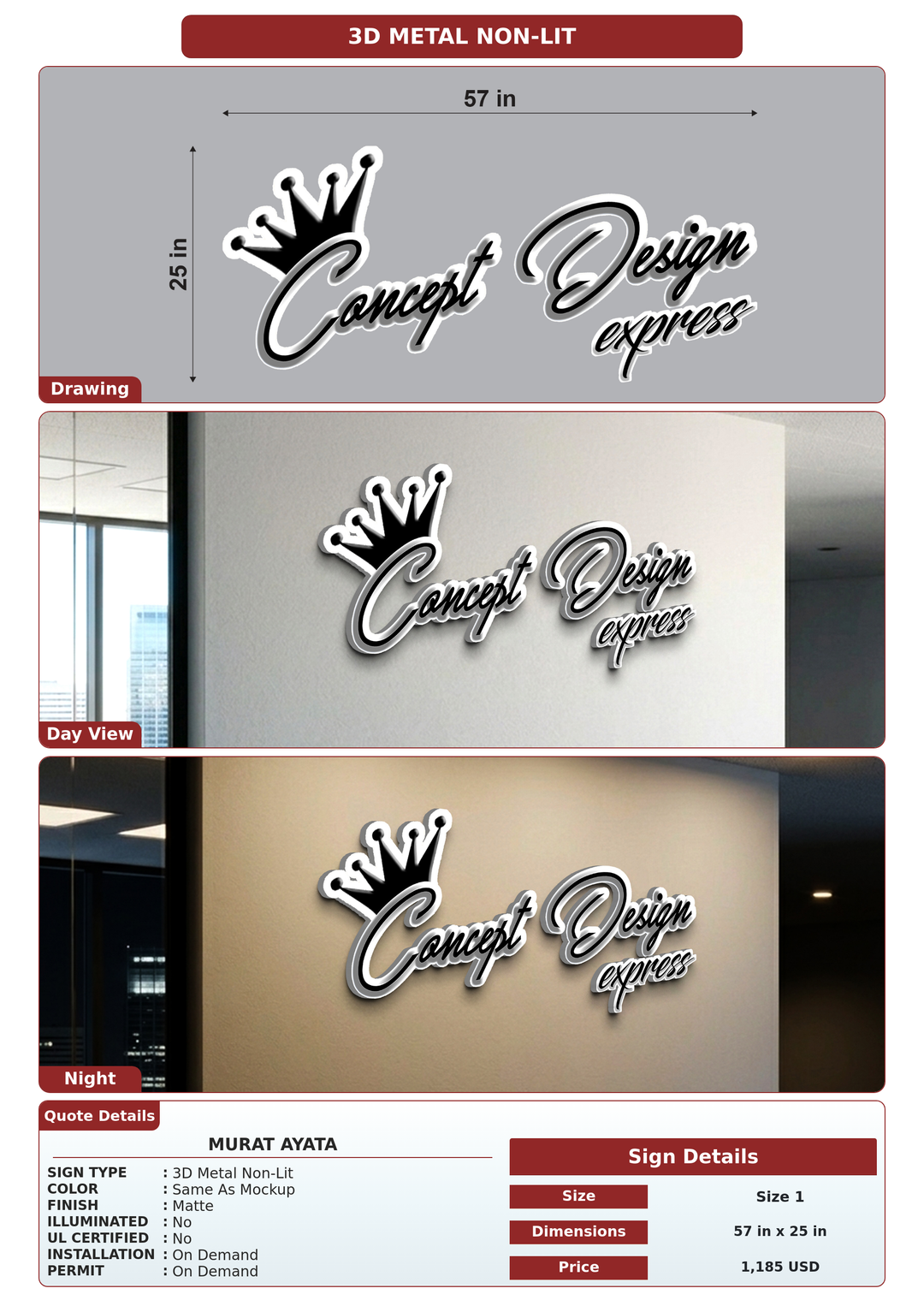 CUSTOM MOCKUP SIGN FOR MURAT AYATA