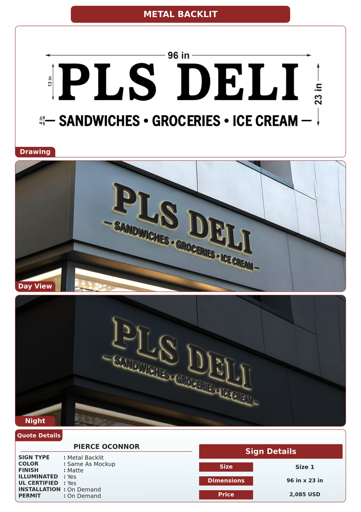 CUSTOM MOCKUP SIGN FOR Pierce Oconnor