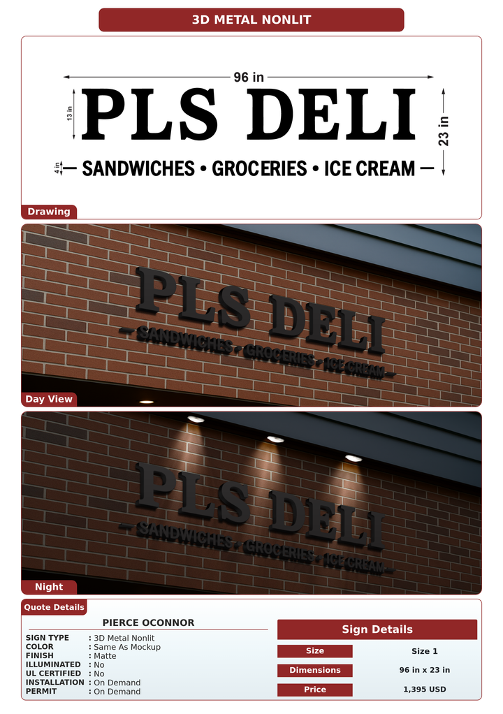 CUSTOM MOCKUP SIGN FOR Pierce Oconnor