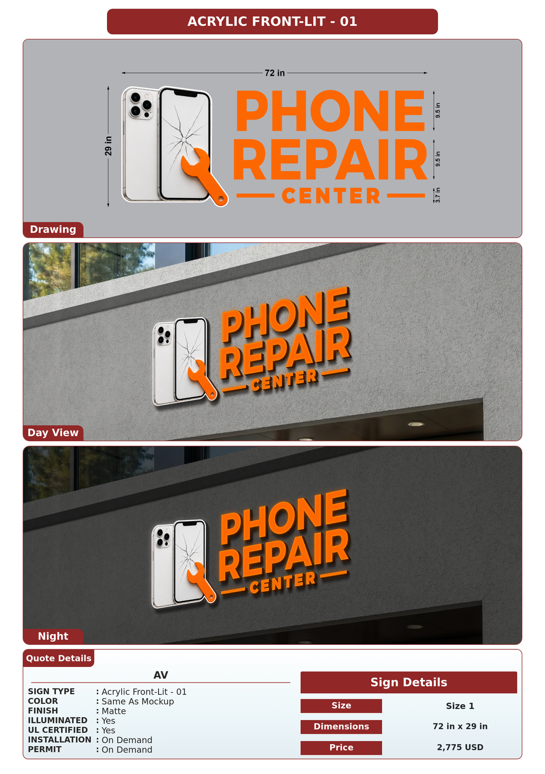 CUSTOM MOCKUP SIGN FOR AV