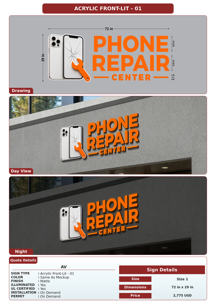CUSTOM MOCKUP SIGN FOR AV