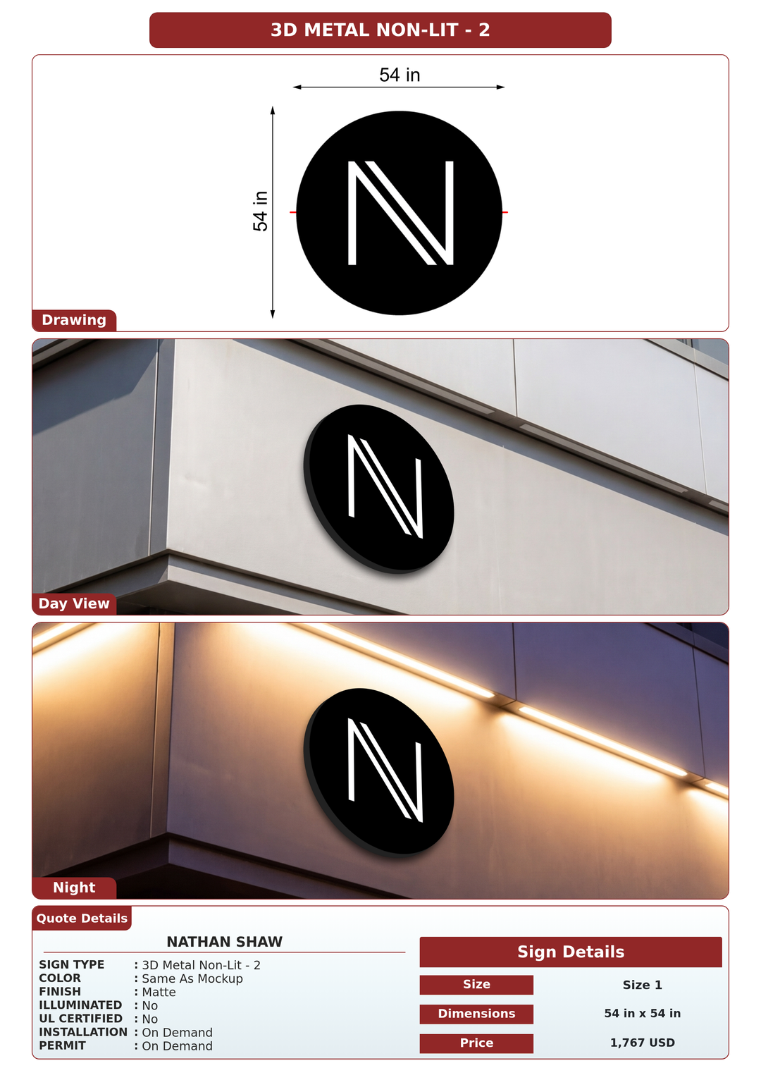 CUSTOM MOCKUP SIGN FOR Nathan Shaw