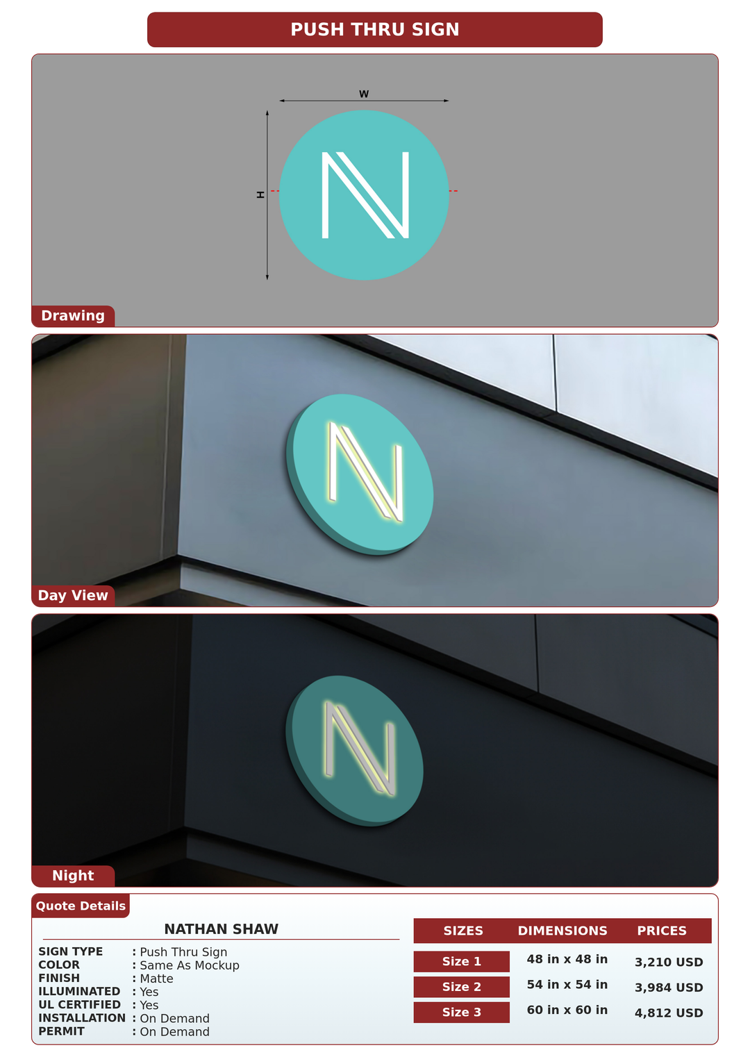 CUSTOM MOCKUP SIGN FOR Nathan Shaw