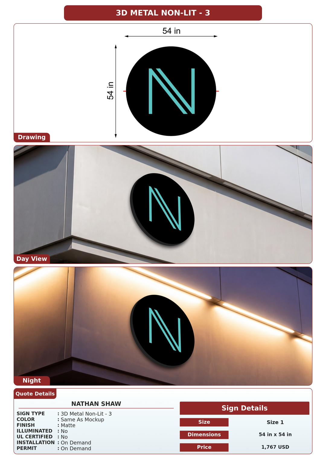 CUSTOM MOCKUP SIGN FOR Nathan Shaw