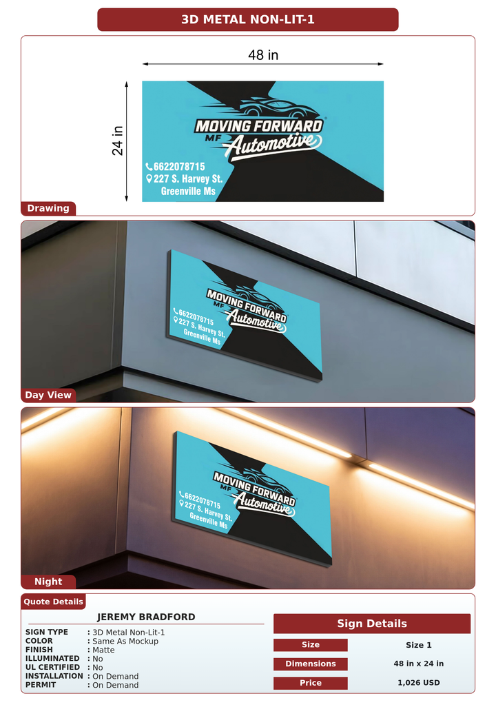 CUSTOM MOCKUP SIGN FOR Jeremy Bradford