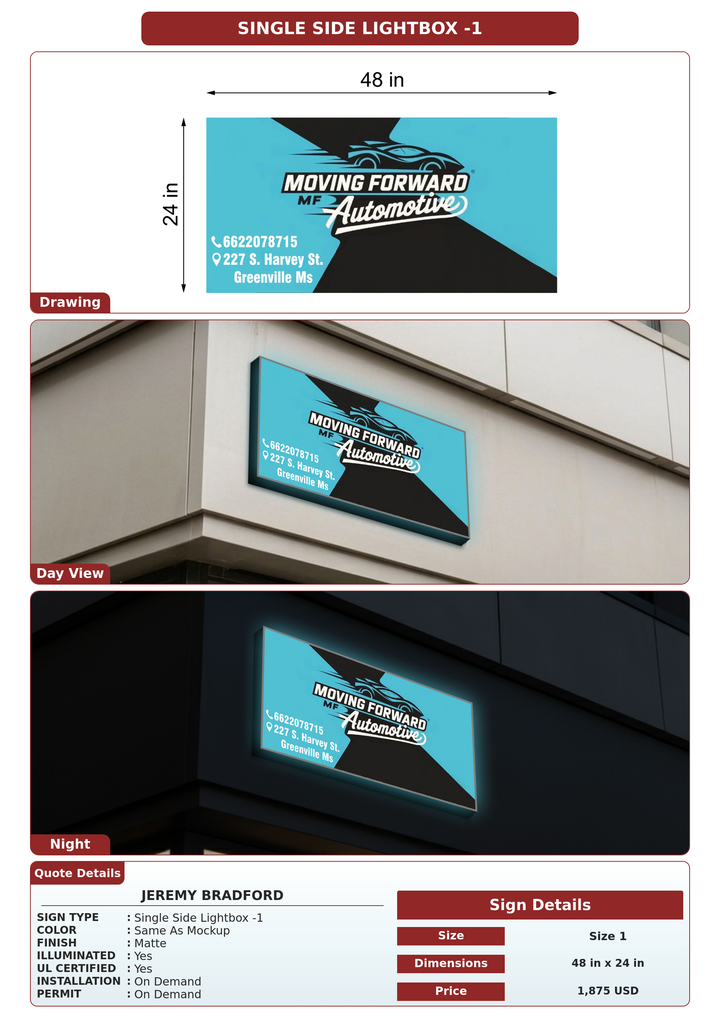 CUSTOM MOCKUP SIGN FOR Jeremy Bradford