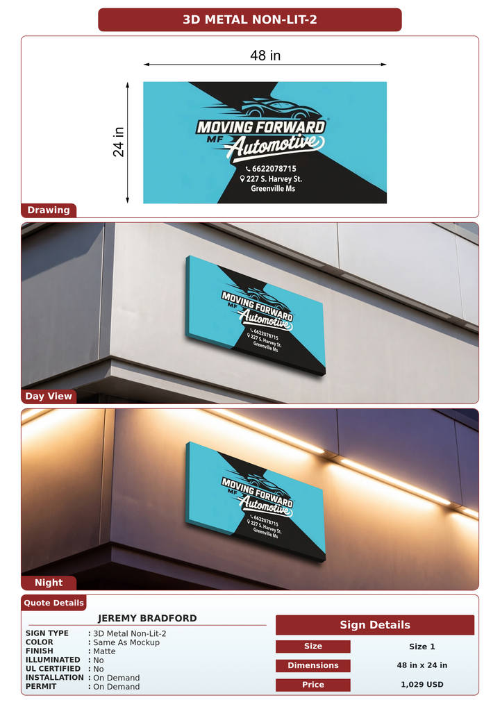 CUSTOM MOCKUP SIGN FOR Jeremy Bradford