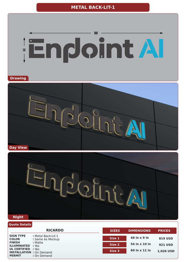 CUSTOM MOCKUP SIGN FOR Ricardo