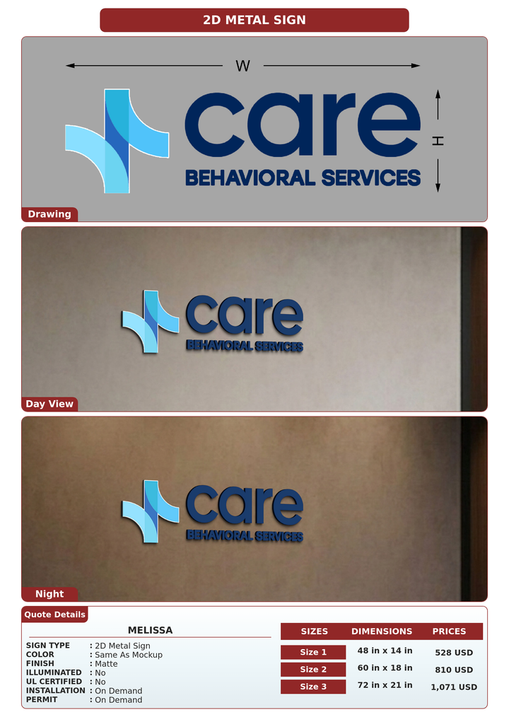 CUSTOM MOCKUP SIGN FOR Melissa