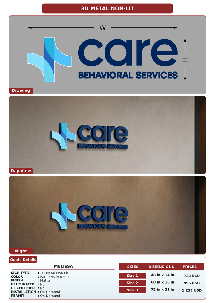 CUSTOM MOCKUP SIGN FOR Melissa