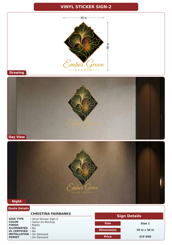 CUSTOM MOCKUP SIGN FOR Christina Fairbanks
