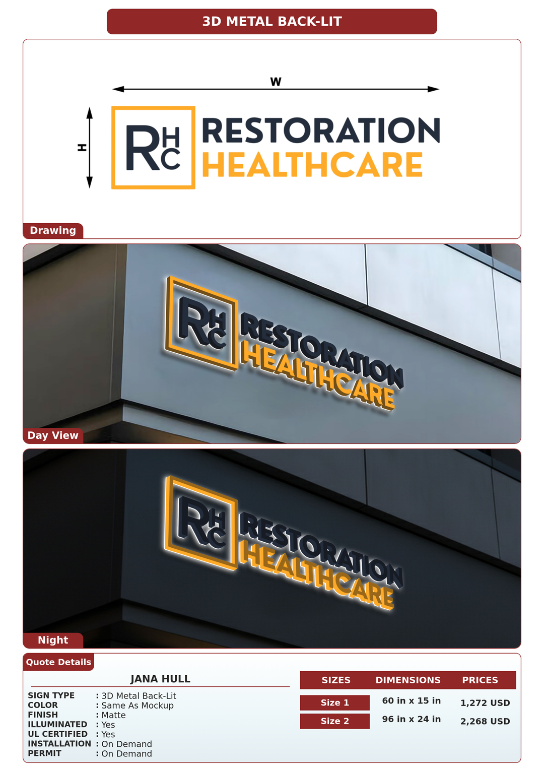CUSTOM MOCKUP SIGN FOR Jana Hull