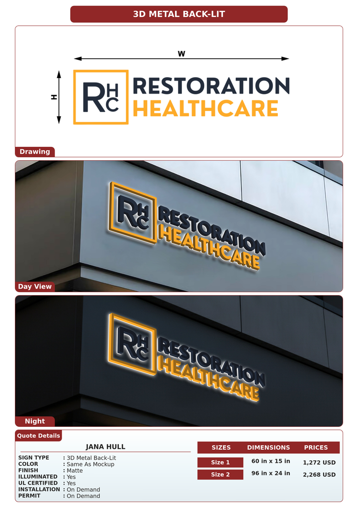 CUSTOM MOCKUP SIGN FOR Jana Hull