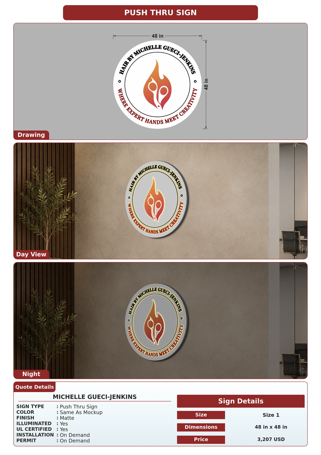CUSTOM MOCKUP SIGN FOR Michelle Gueci-Jenkins