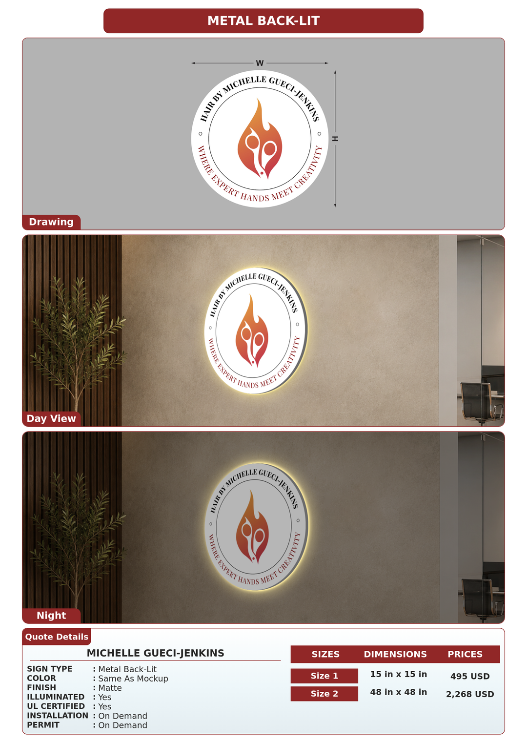 CUSTOM MOCKUP SIGN FOR Michelle Gueci-Jenkins