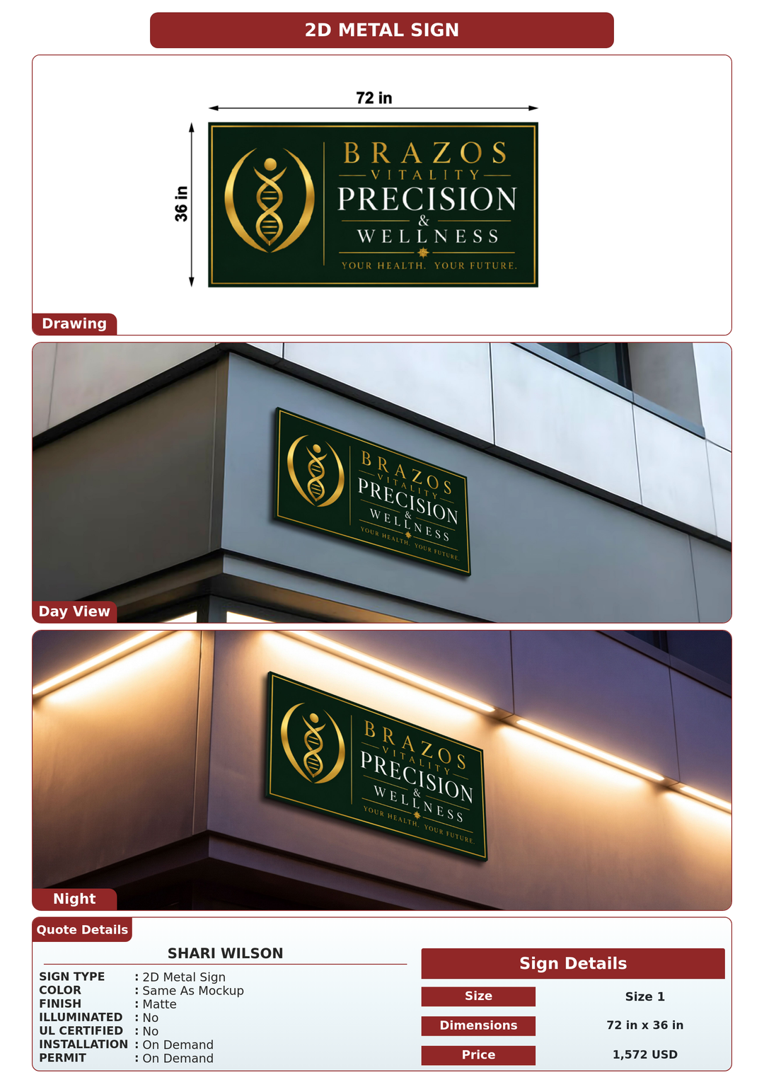 CUSTOM MOCKUP SIGN FOR Shari Wilson