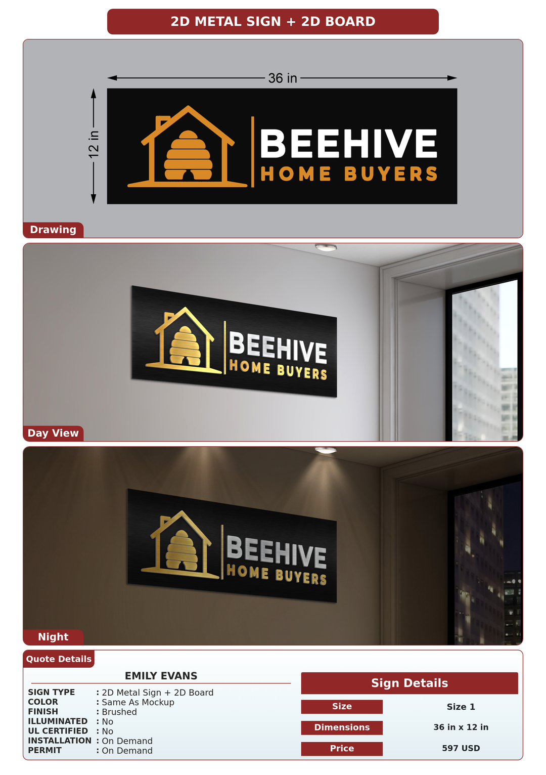 CUSTOM MOCKUP SIGN FOR Emily Evans