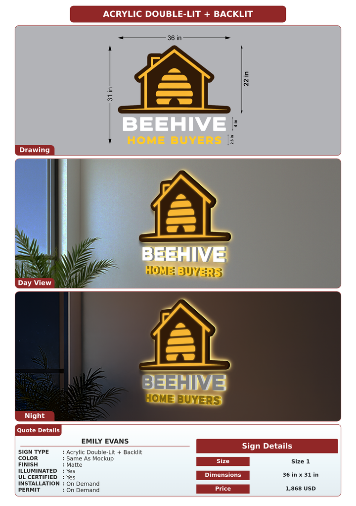 CUSTOM MOCKUP SIGN FOR Emily Evans