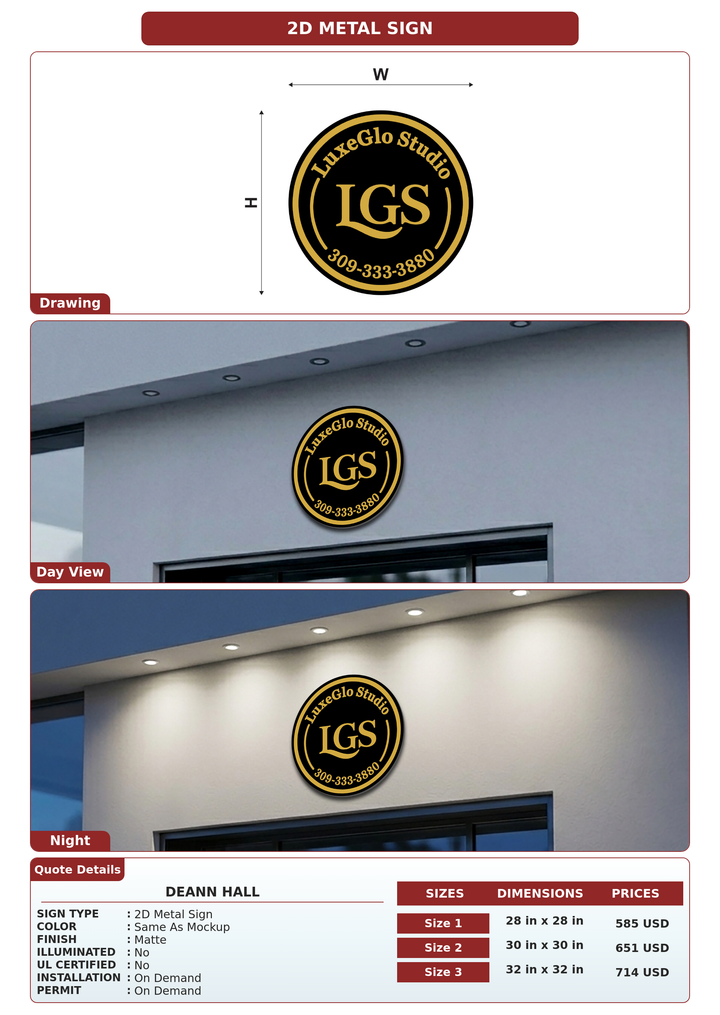 CUSTOM MOCKUP SIGN FOR Deann Hall