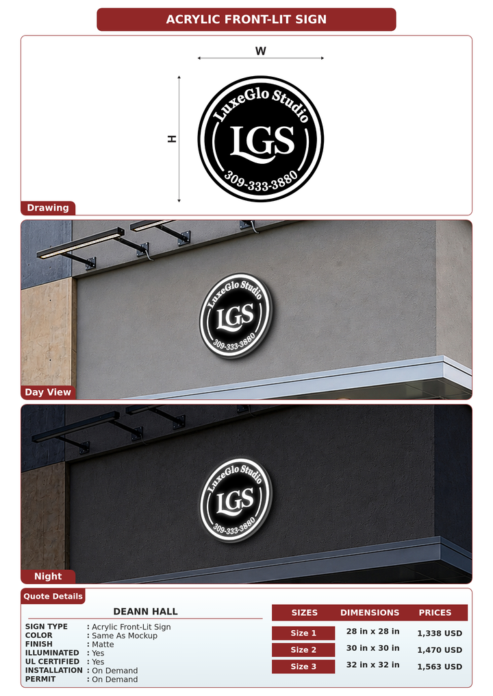 CUSTOM MOCKUP SIGN FOR Deann Hall
