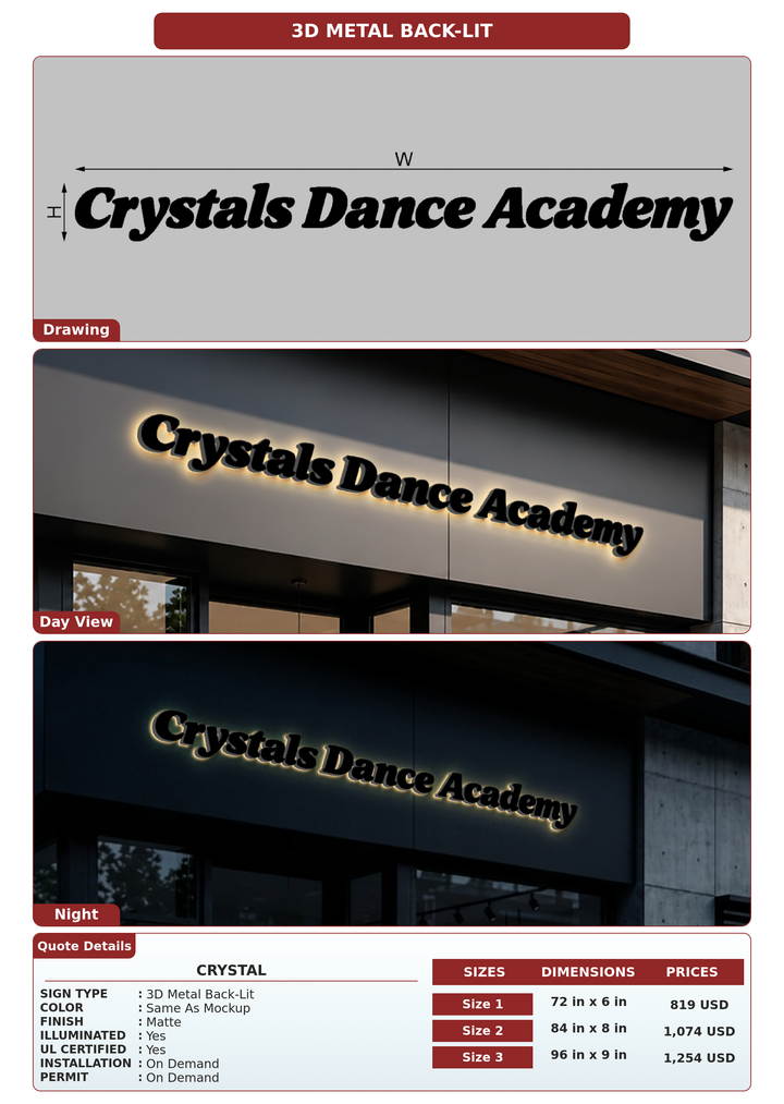 CUSTOM MOCKUP SIGN FOR Crystal