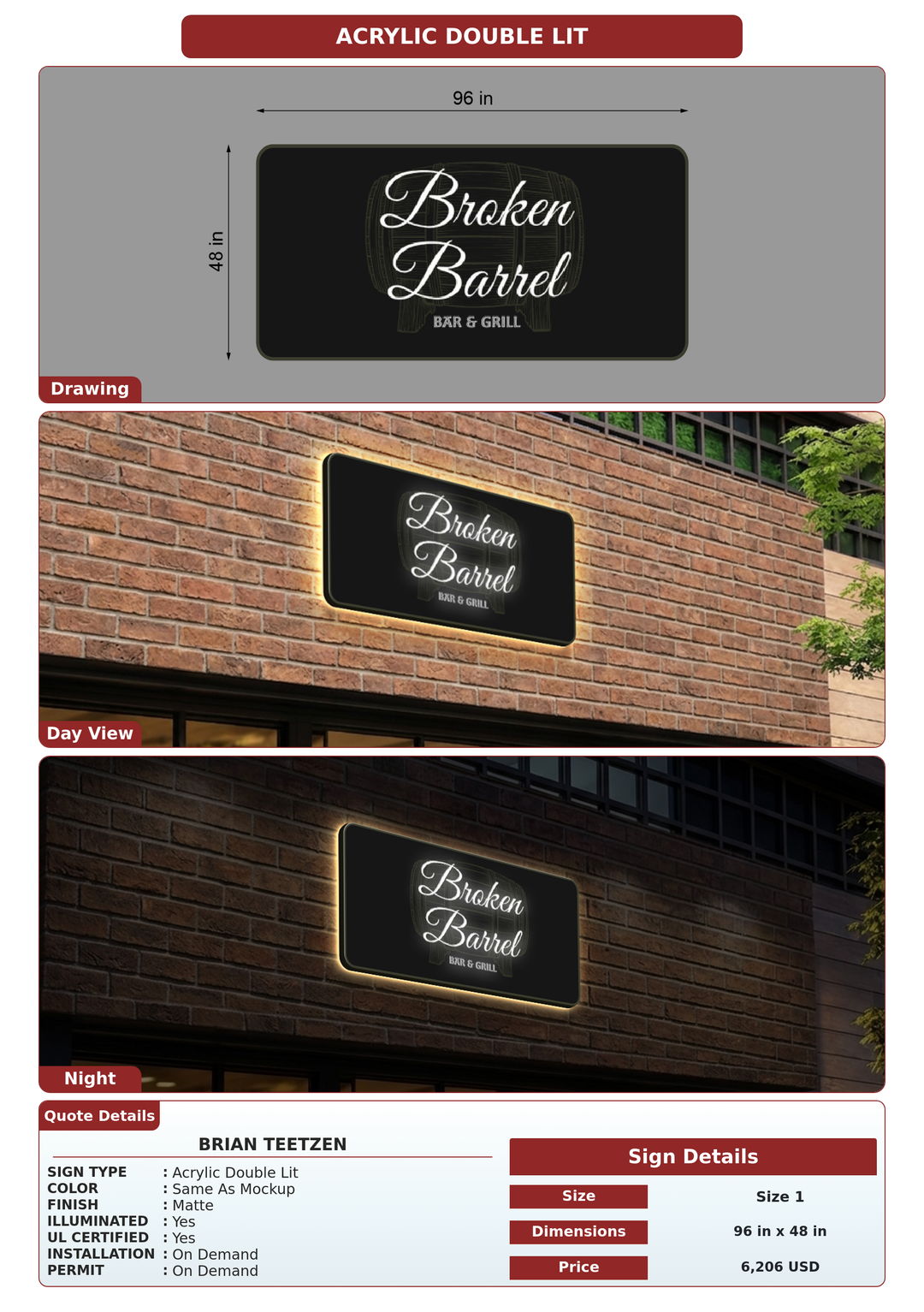 CUSTOM MOCKUP SIGN FOR Brian Teetzen