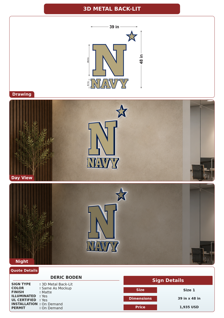 CUSTOM MOCKUP SIGN FOR Deric Boden