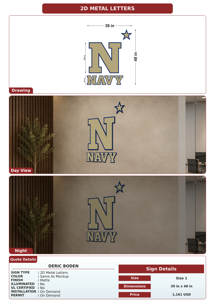 CUSTOM MOCKUP SIGN FOR Deric Boden