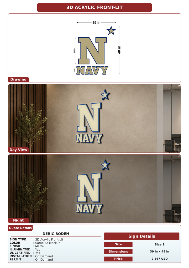 CUSTOM MOCKUP SIGN FOR Deric Boden