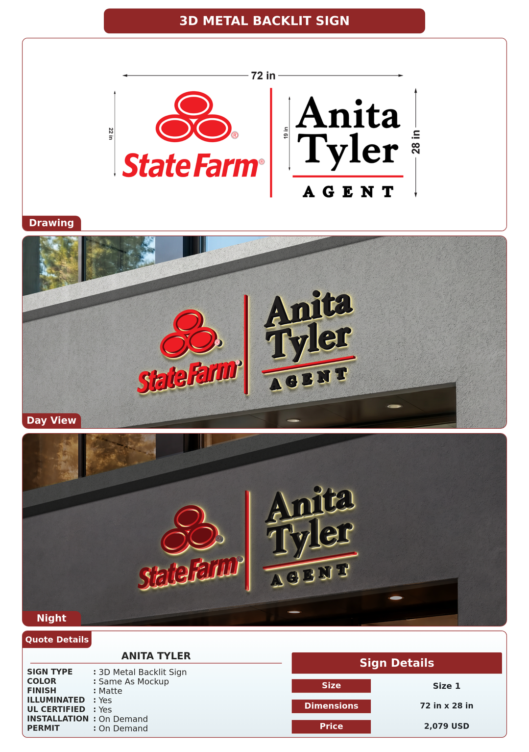 CUSTOM MOCKUP SIGN FOR Anita Tyler